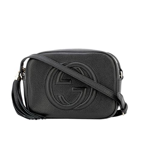 borsa a spalla gucci pelle nera|Borsa a spalla Soho GG in Pelle Nera.